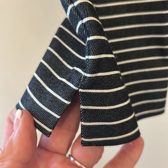 Loft black white striped ankle pants Marisa fit Size 2 EUC - Picture 3 of 9